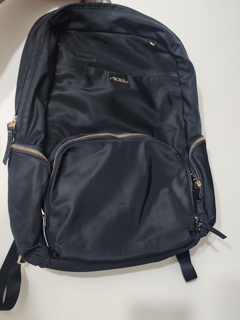 TUMI Voyageur Carson women Black Nylon Backpack Leather Trim